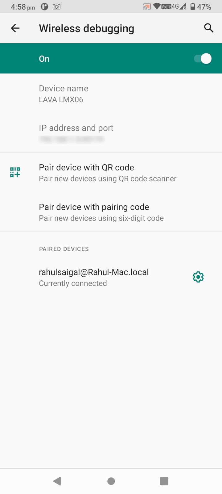 pair device with the pairing code