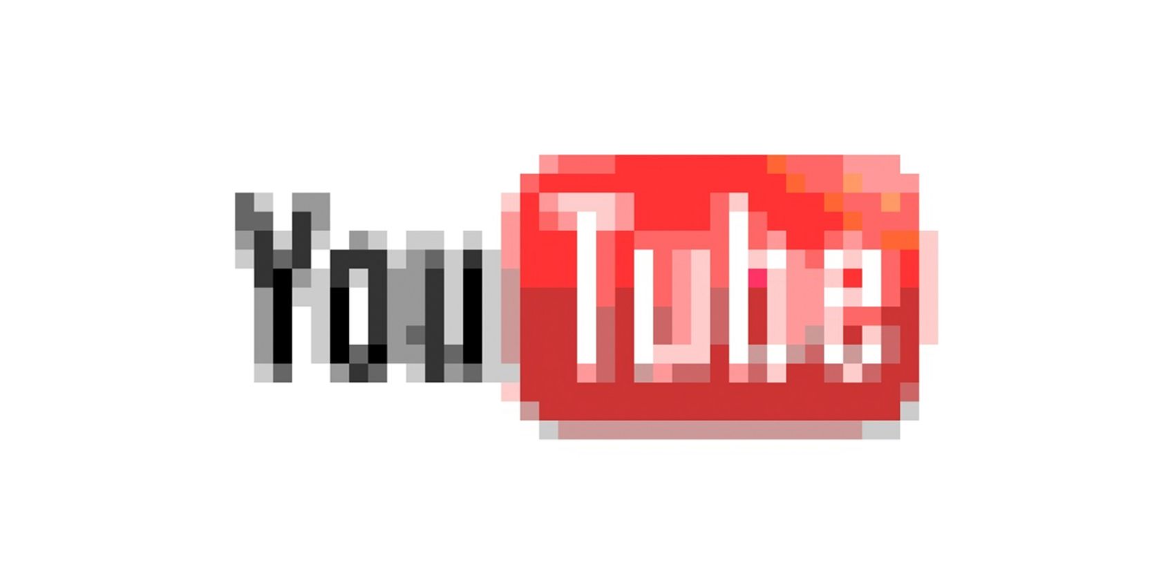 A pixelated YouTube logo