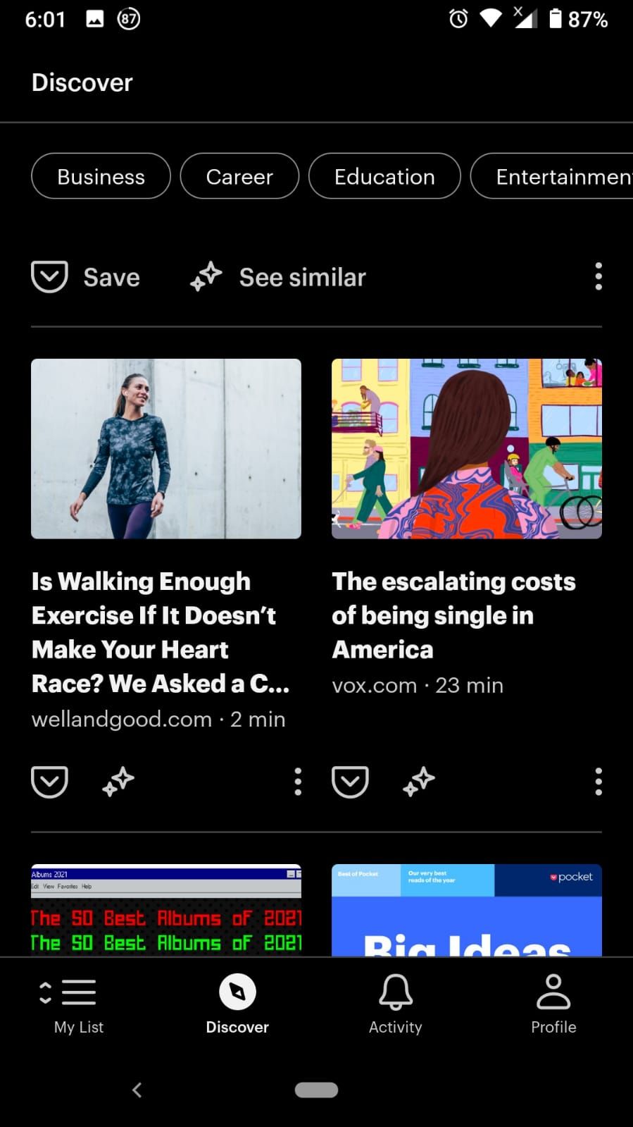 pocket app-discover article page-screenshot