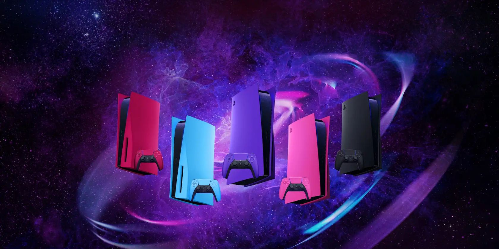 5 PS5 console covers with a galaxy theme
