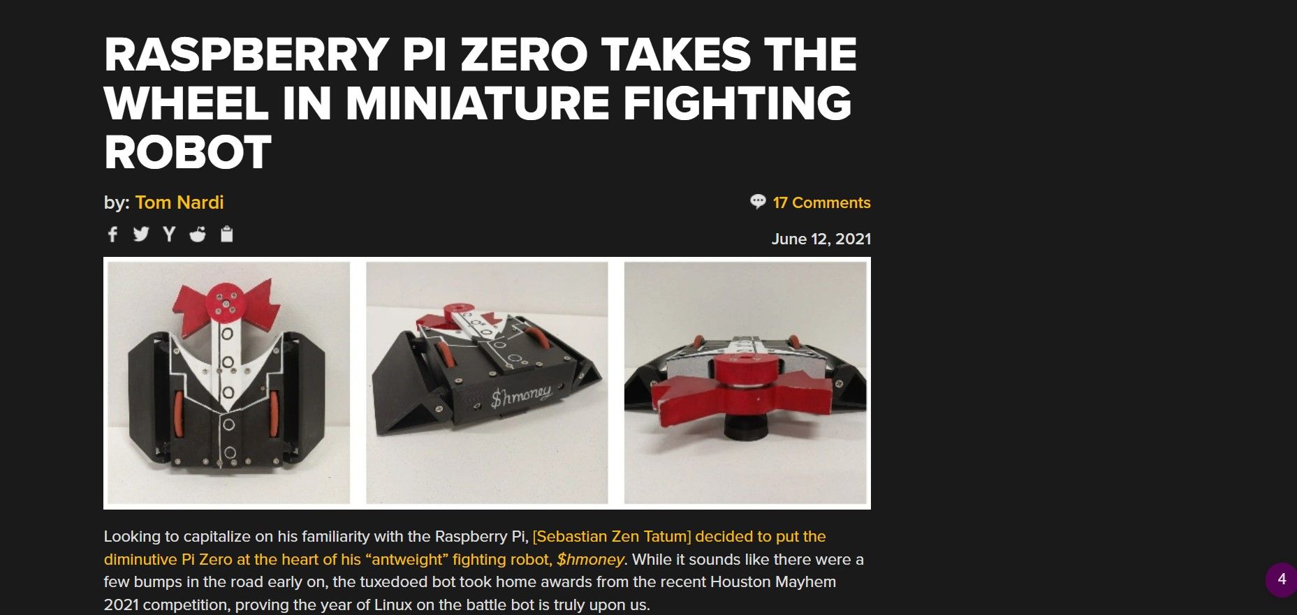 raspberry pi zero fighting bot