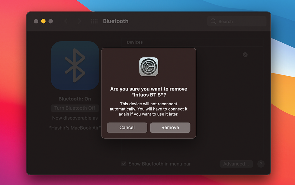 Remove a bluetooth device permanently