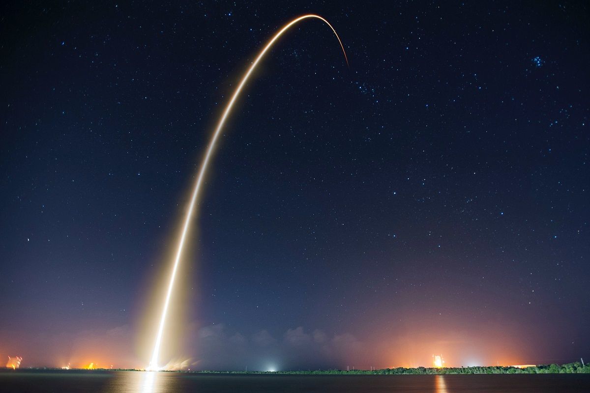 space x rocket launches into space