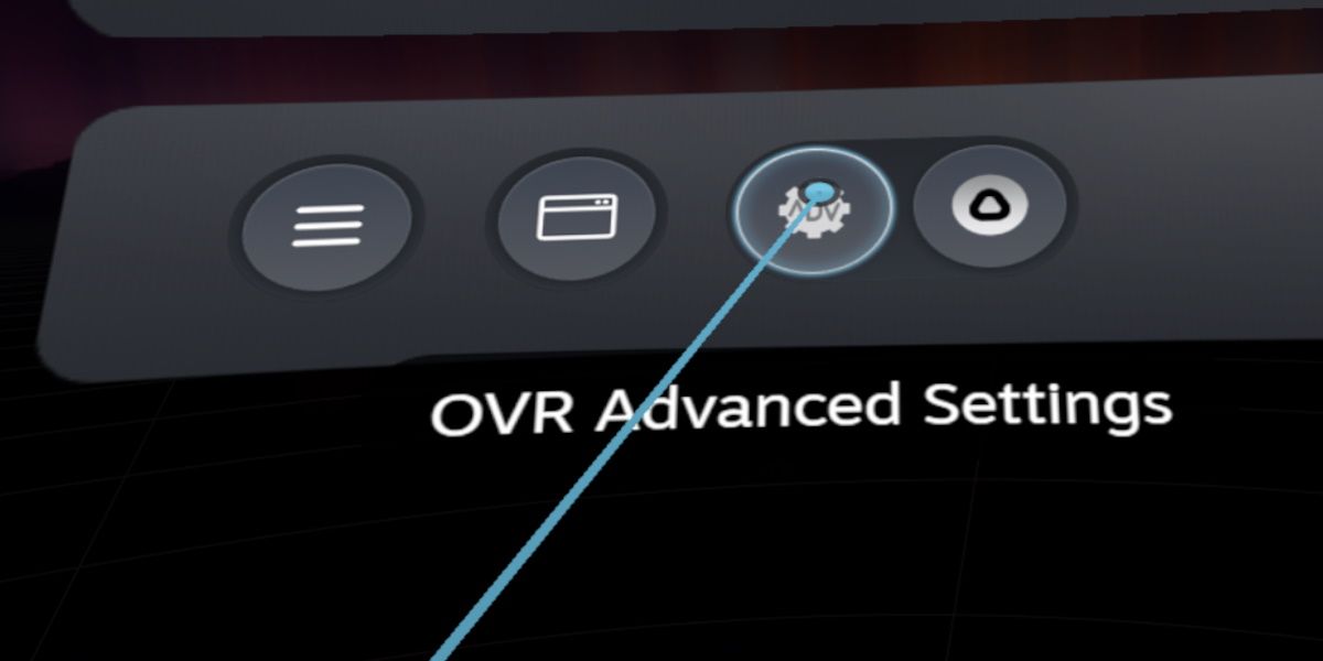 screenshot of the ovr advanced settings icon in the steamvr dashboard 