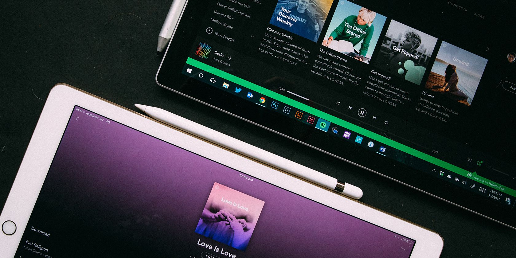 Spotify on a couple of devices.