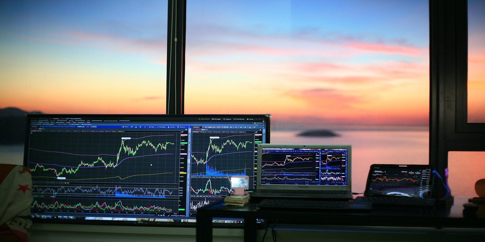 Image of trading charts on a monitor