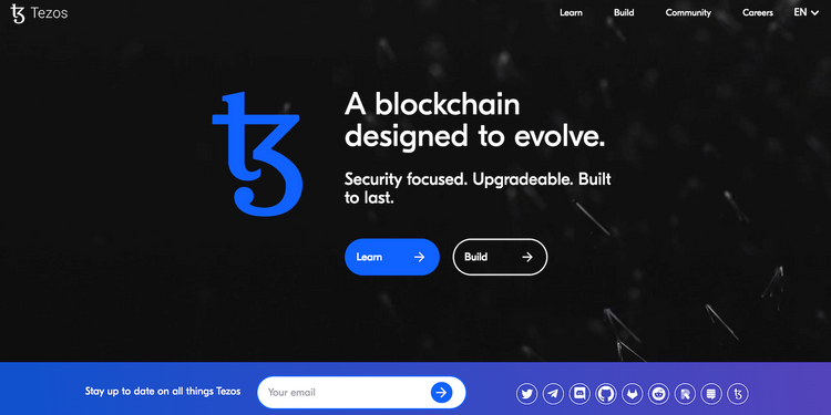 tezos blockchain website screenshot