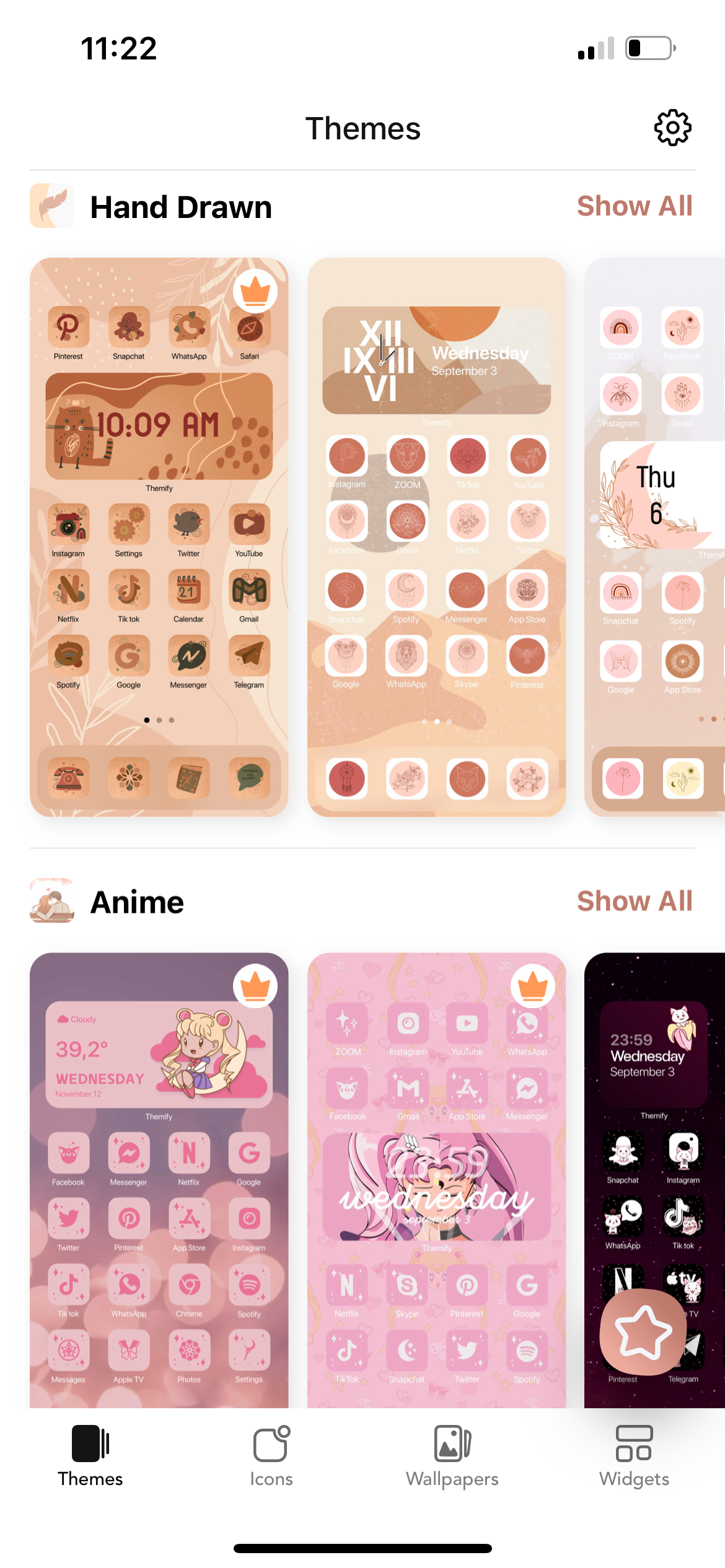 themify app themes screenshot