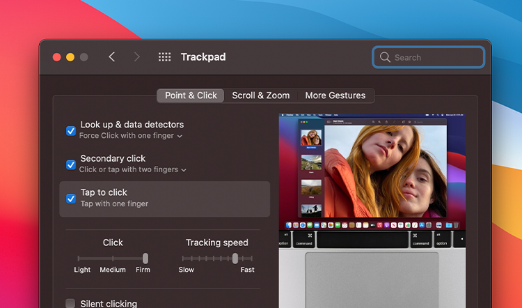 Settings for Mac Trackpad