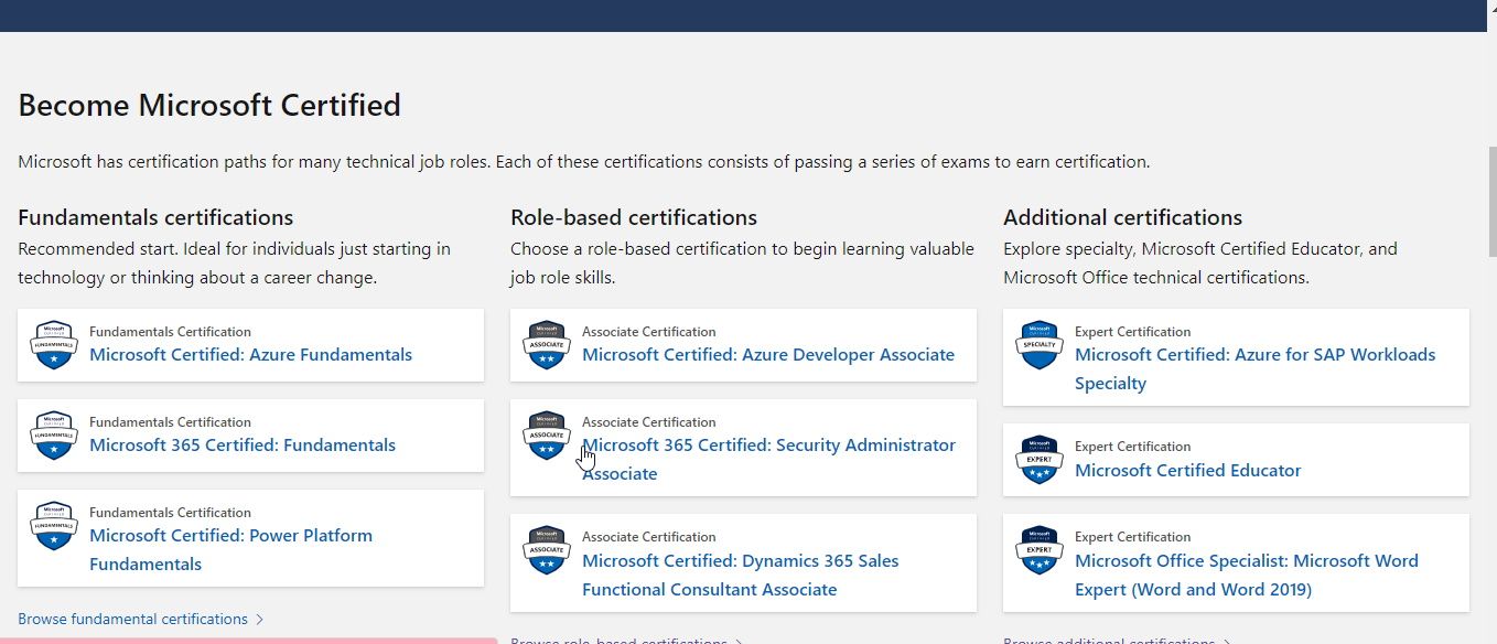 3 types of Microsoft Certifications