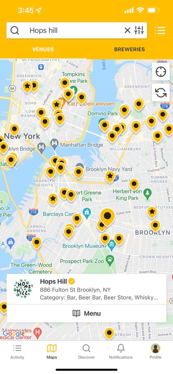 untappd map nyc brooklyn beer