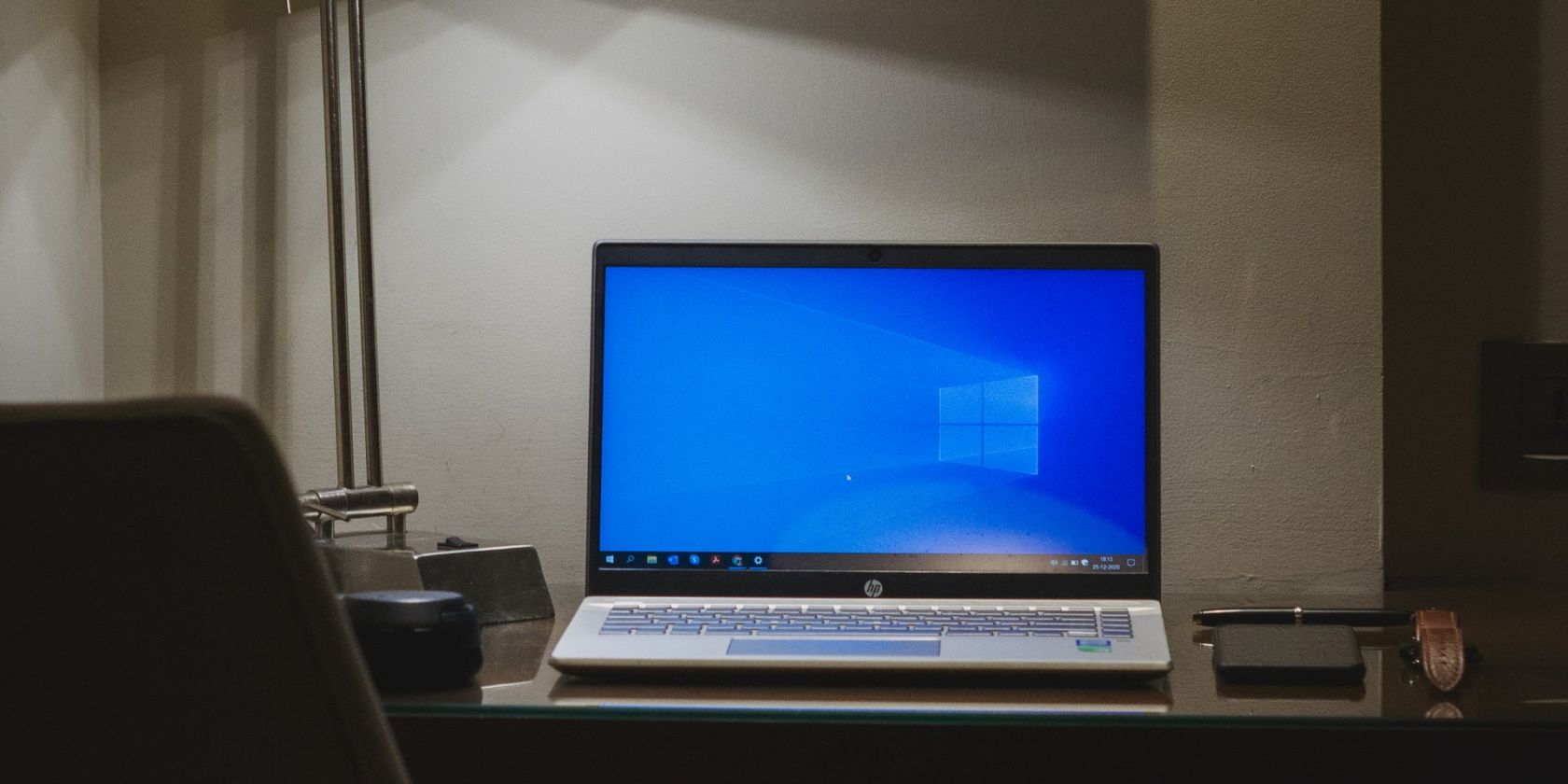 Windows 10 laptop on desk