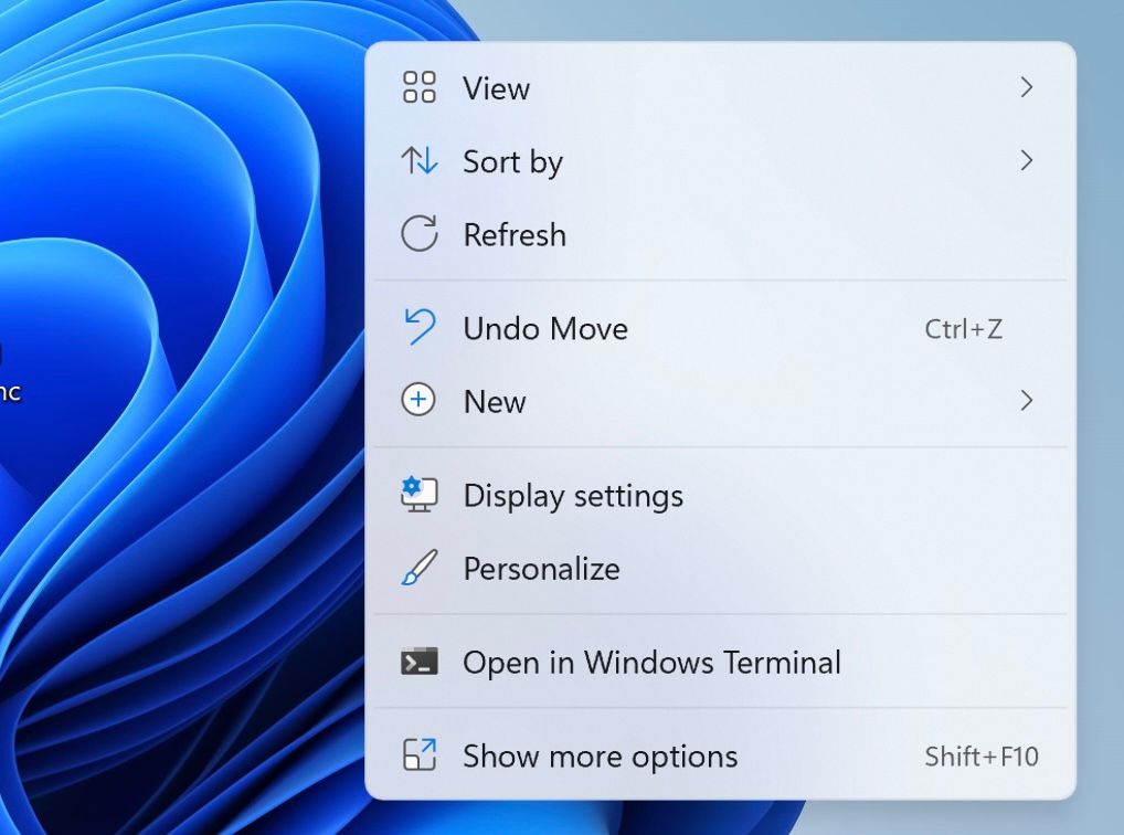 windows context menu