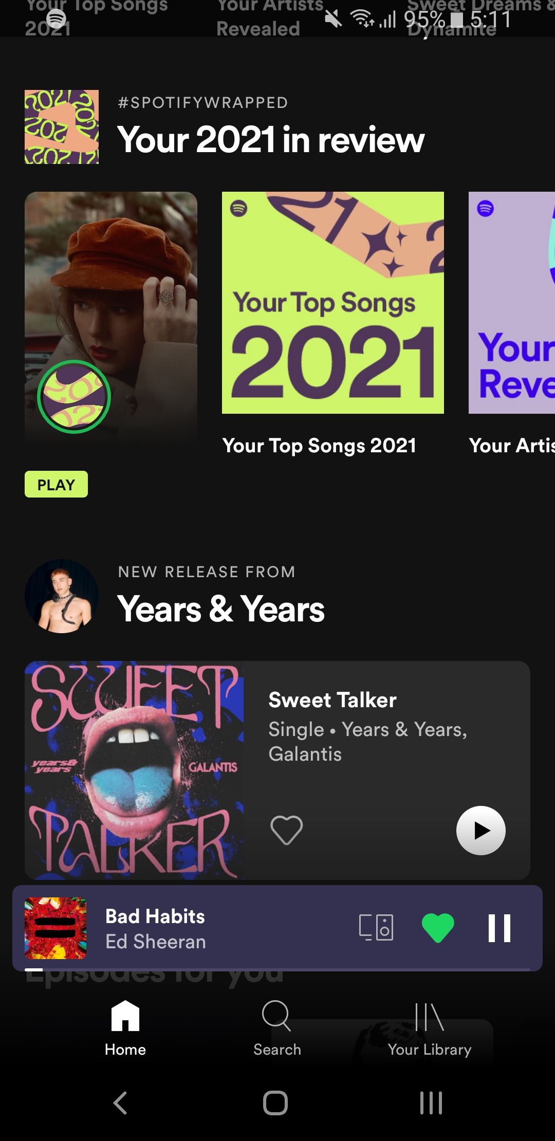 wrapped on spotify home