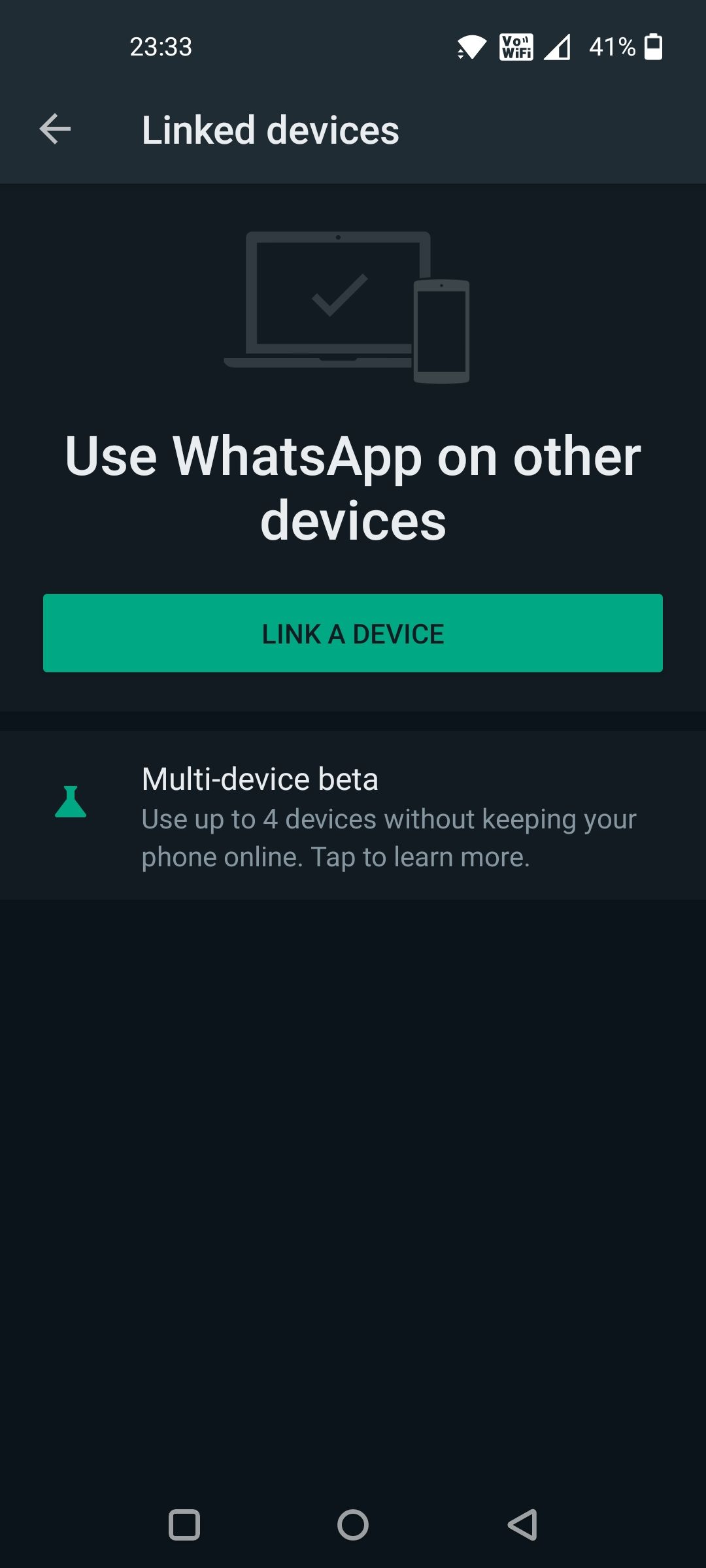 WhatsApp Tap Multi-Device Beta