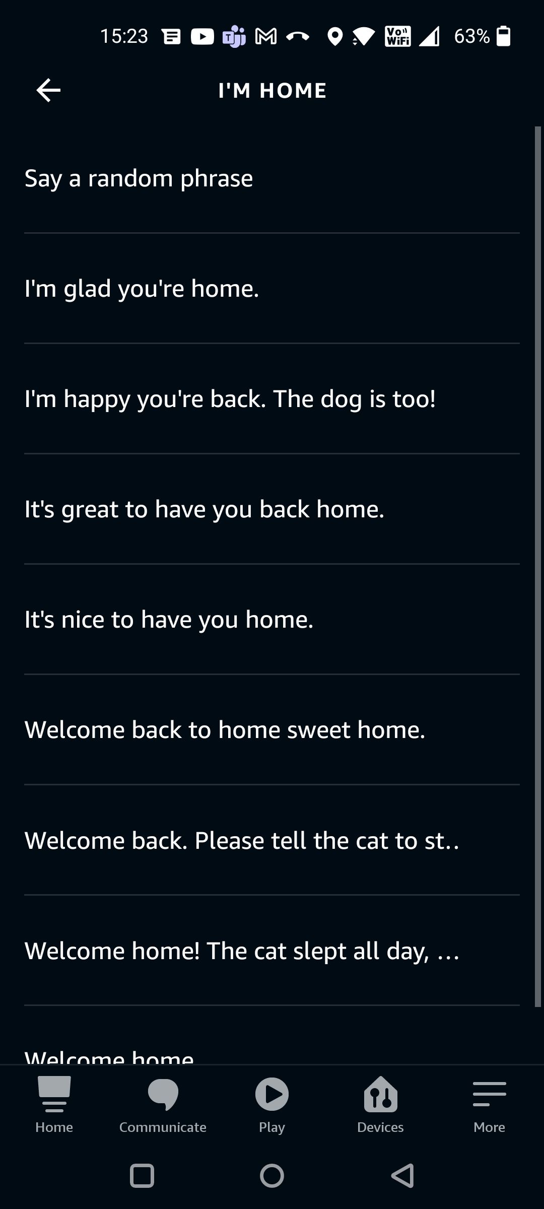 I'm Home Phrases for Welcome Home Routine