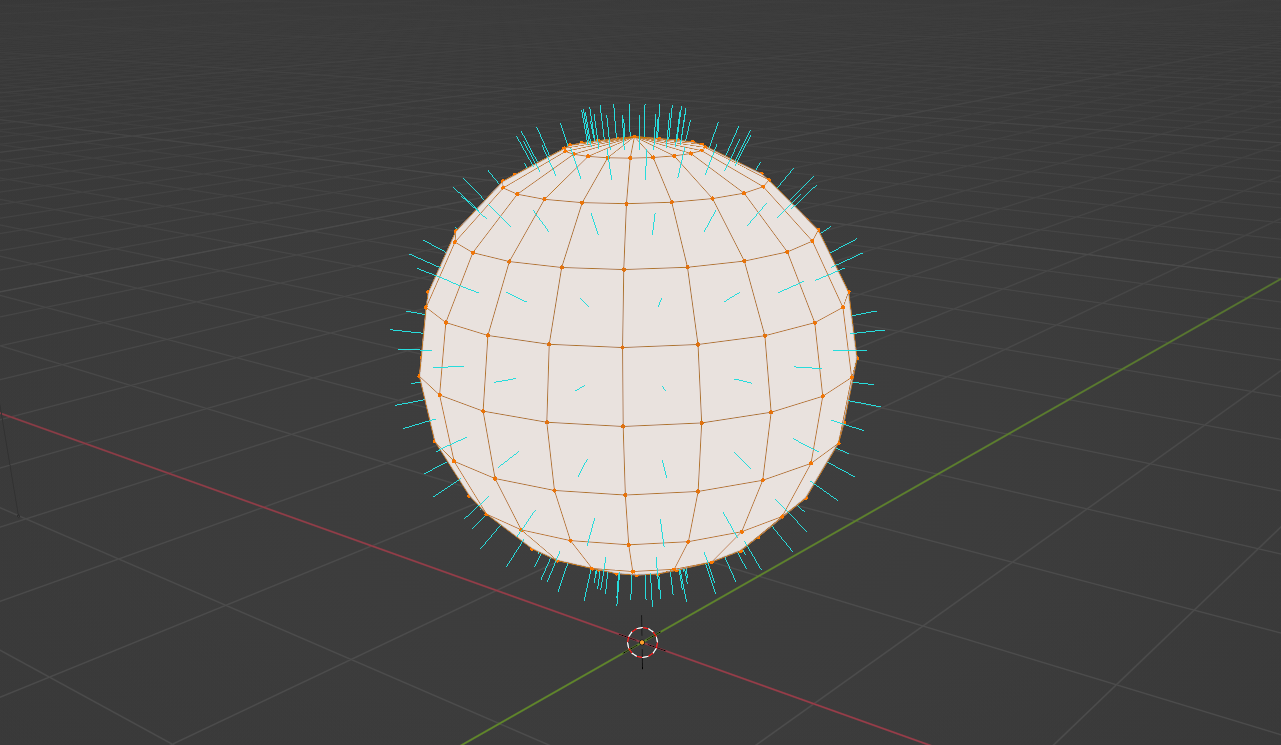 The normals of a UV sphere in Blender