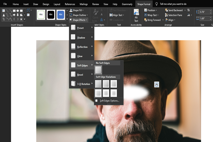 Adding Soft Edge Effect To An Image In Microsoft Word