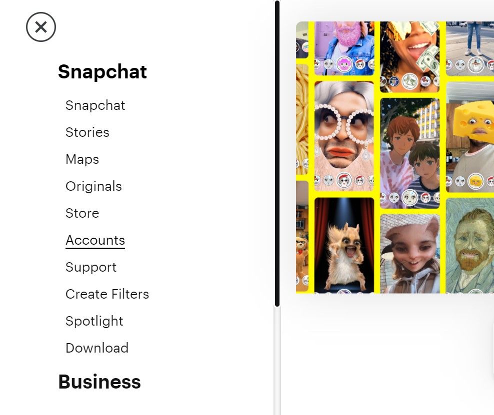 Accounts in Snapchat