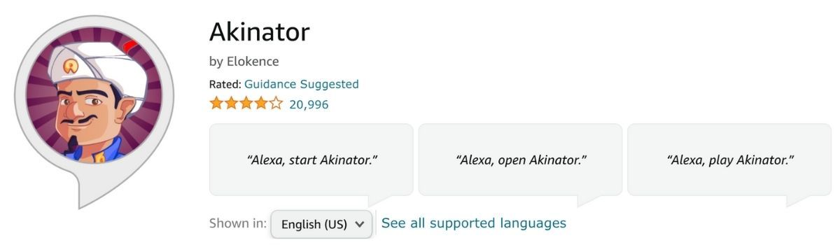 Akinator Amazon Alexa