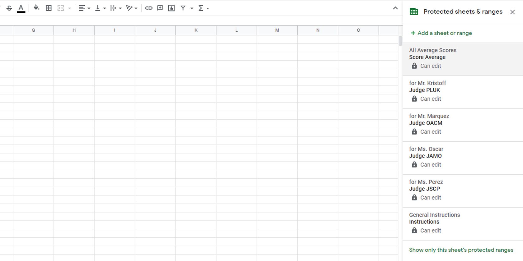 All protected sheets in a Google Sheets file