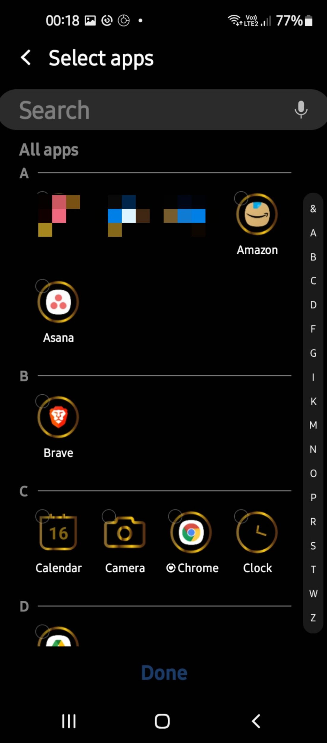 Adding apps by color-coding
