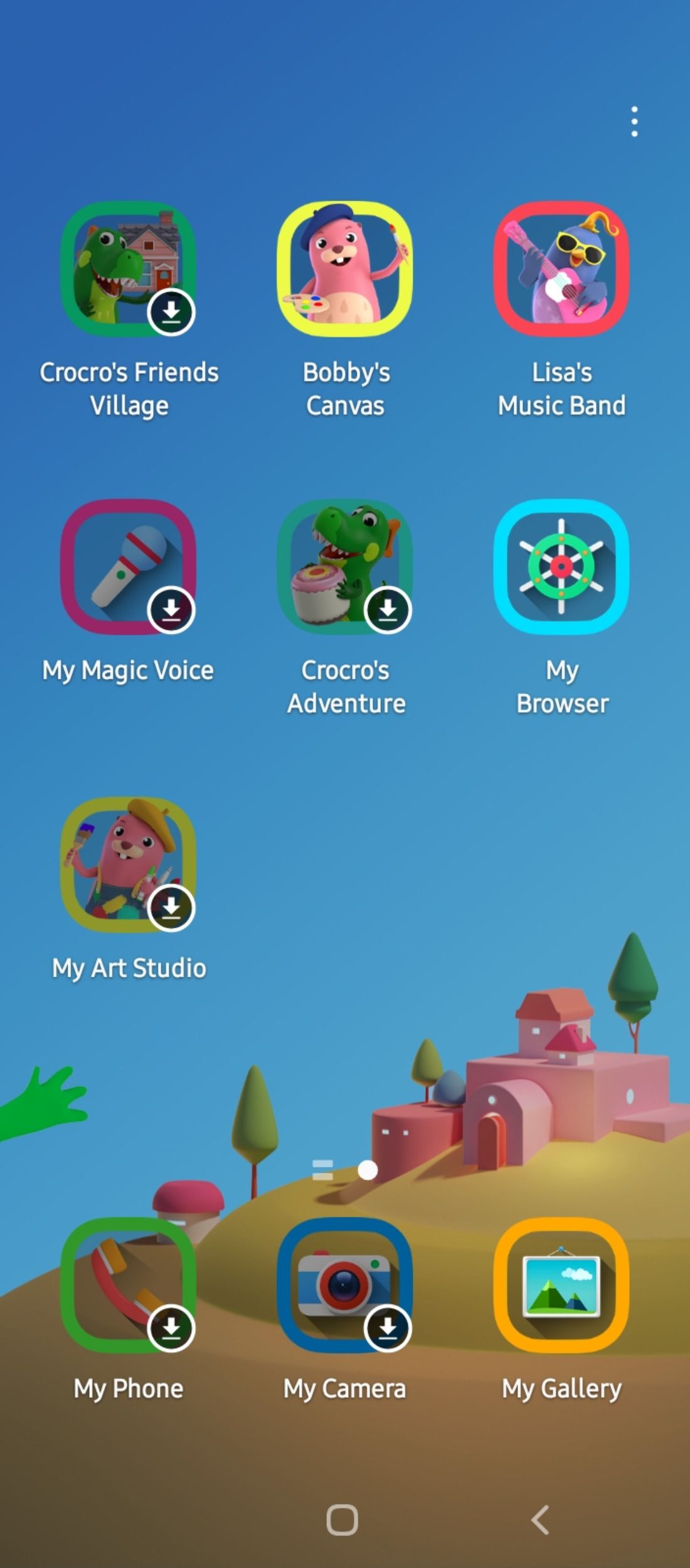 My Browser section icons in Samsung Kids