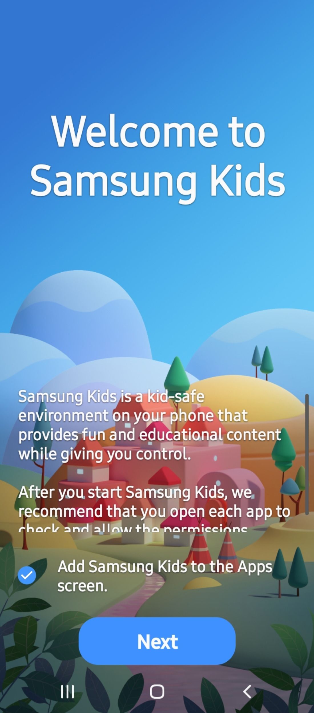 Samsung Galaxy Kids Mode setup
