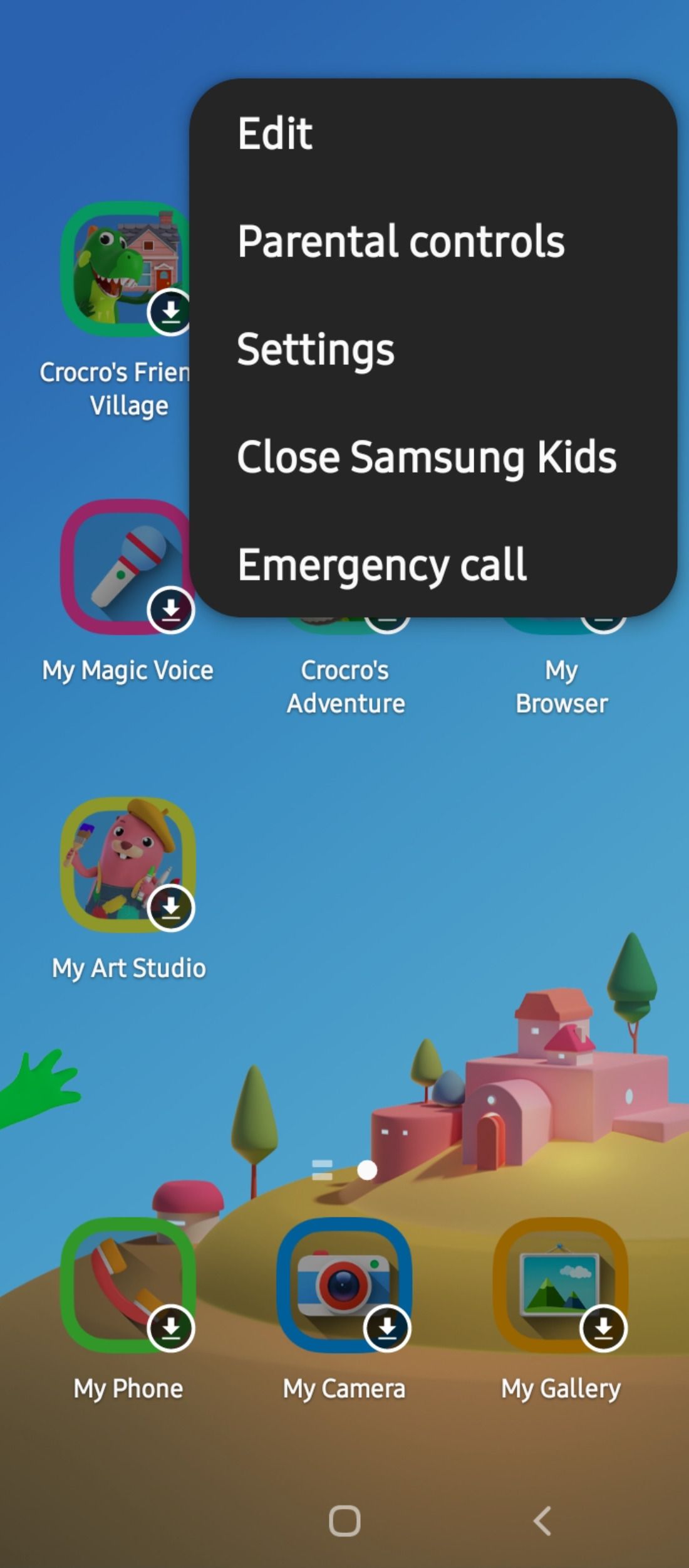Parental controls settings in Samsung Kids Mode