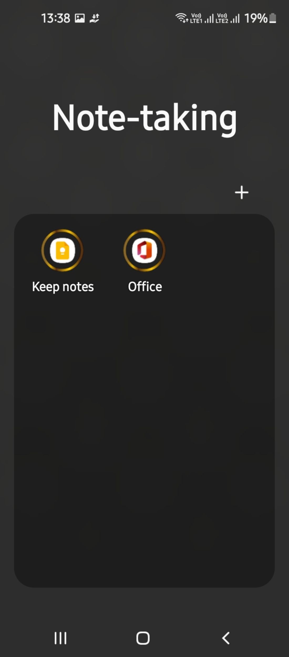 Note-taking apps categorized into folder