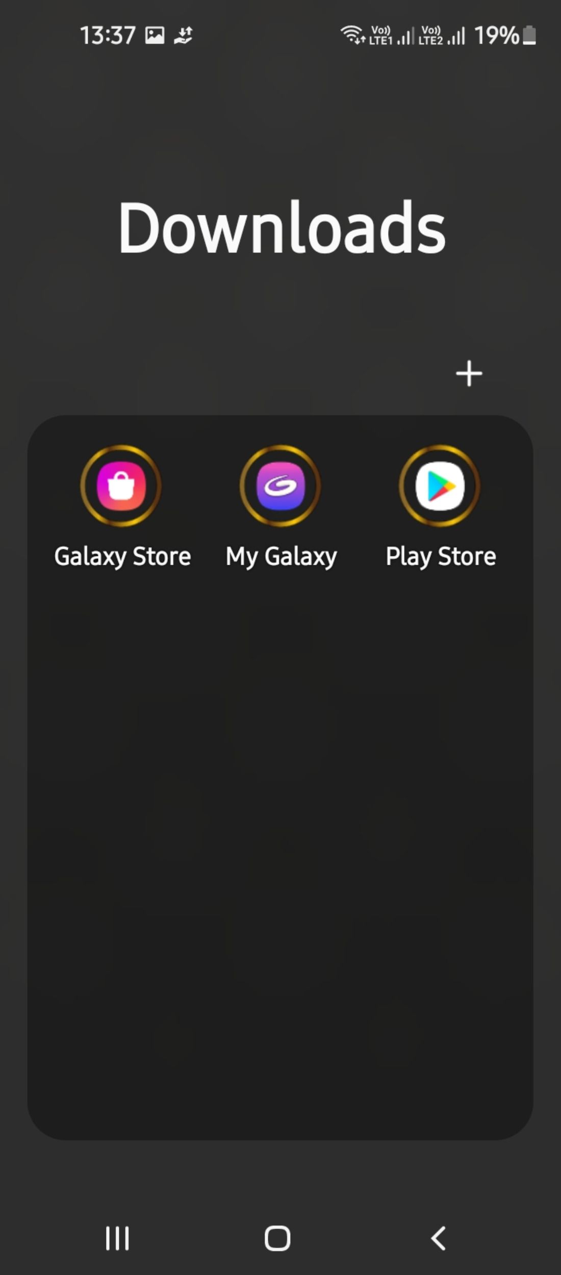 Functional categorization of apps on Samsung Galaxy