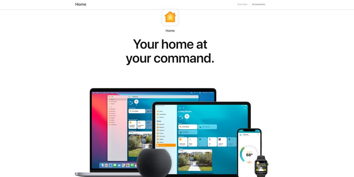 تصویری از وب سایت Apple HomeKit