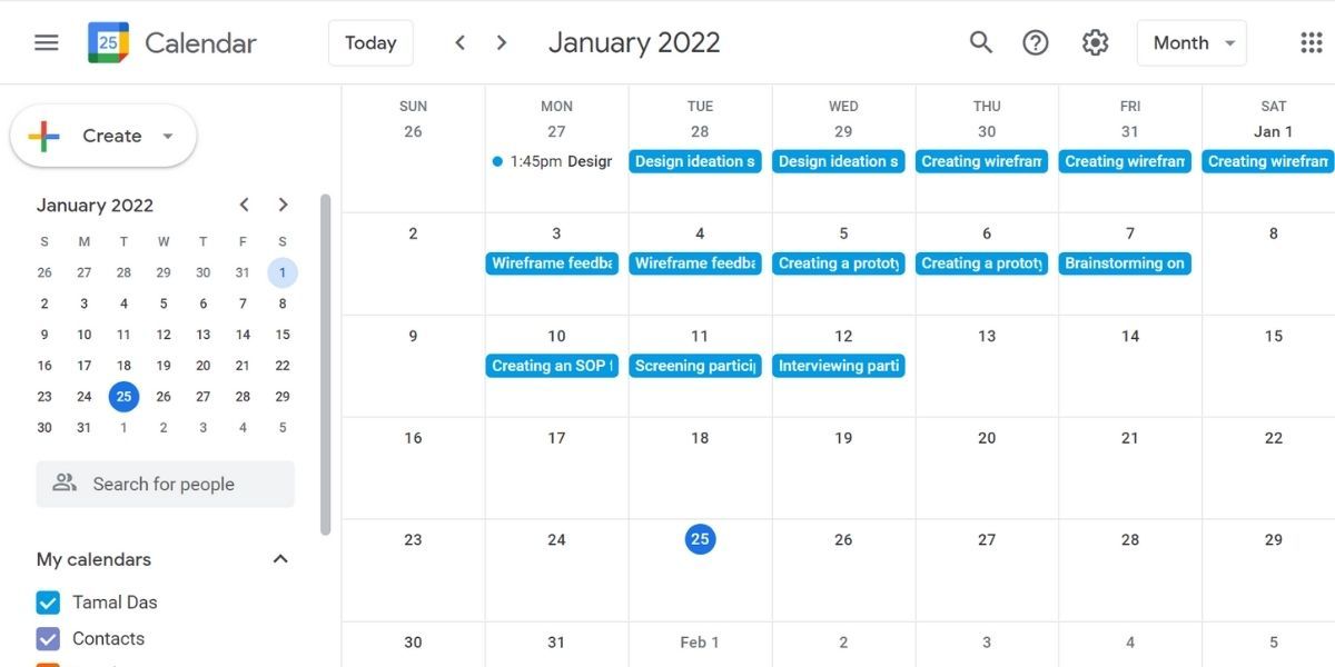 Visualizing your tasks on Google Calendar 