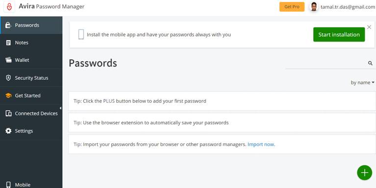 ekstensi microsoft edge terbaik, Visual dari Avira Password Manager di Edge