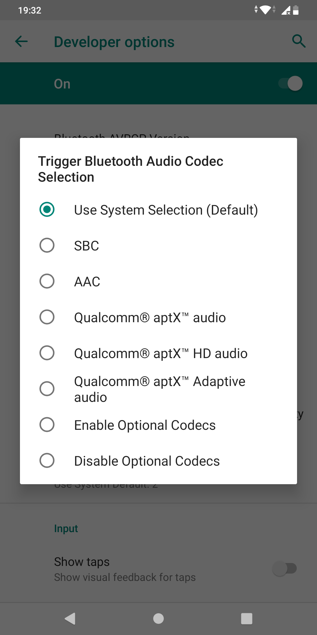 Bluetooth-audio-codec-options