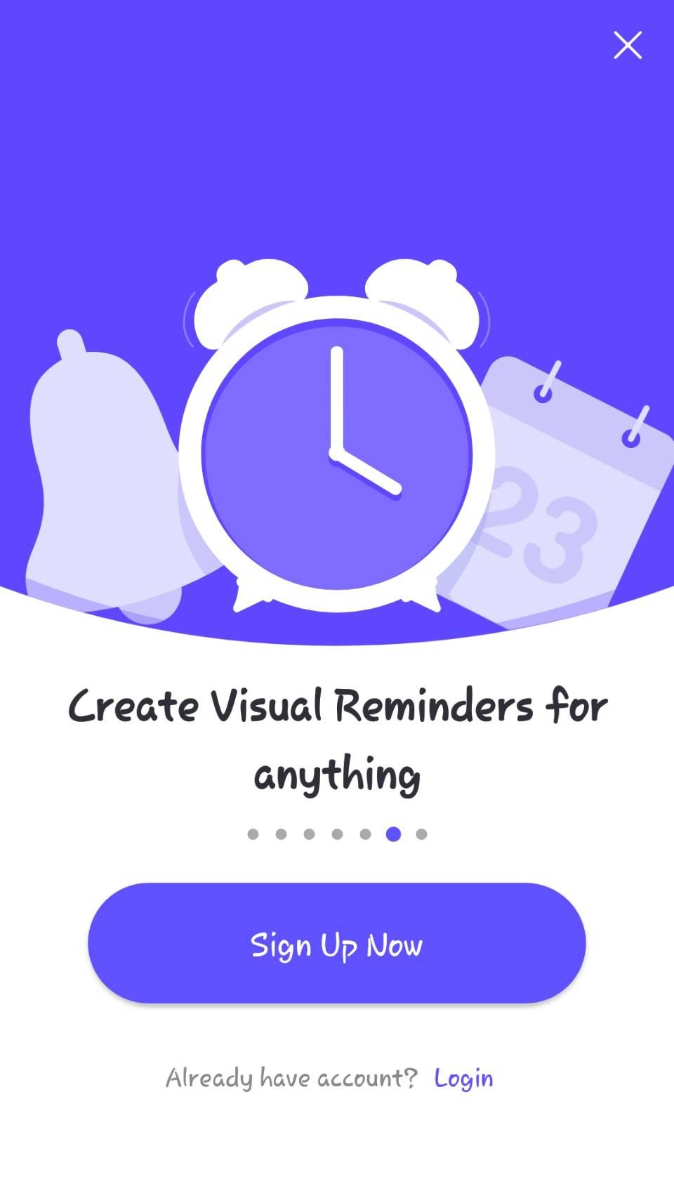 CamFind visual reminders account creation