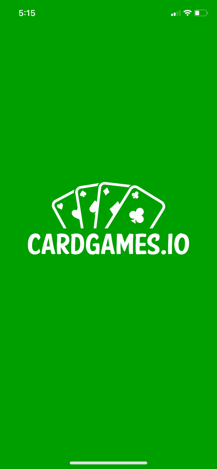 Cardgames startup page