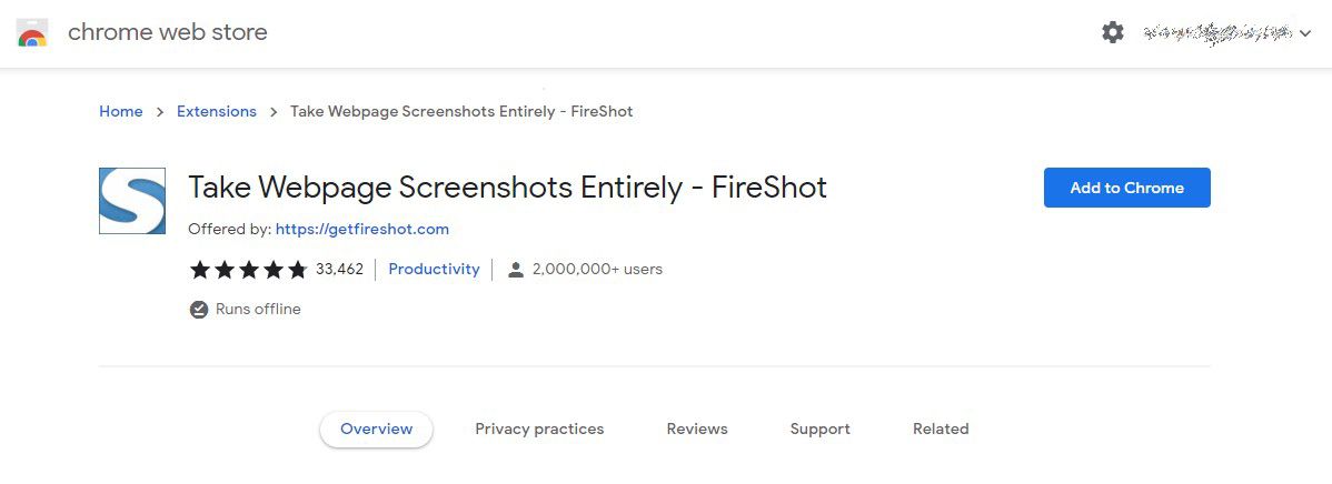 Chrome web store fireshot 