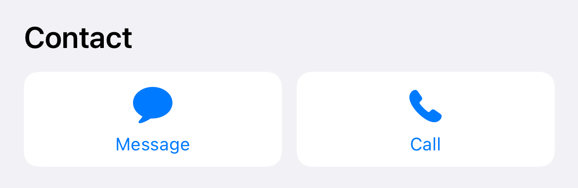Contact Option in Apple Support App
