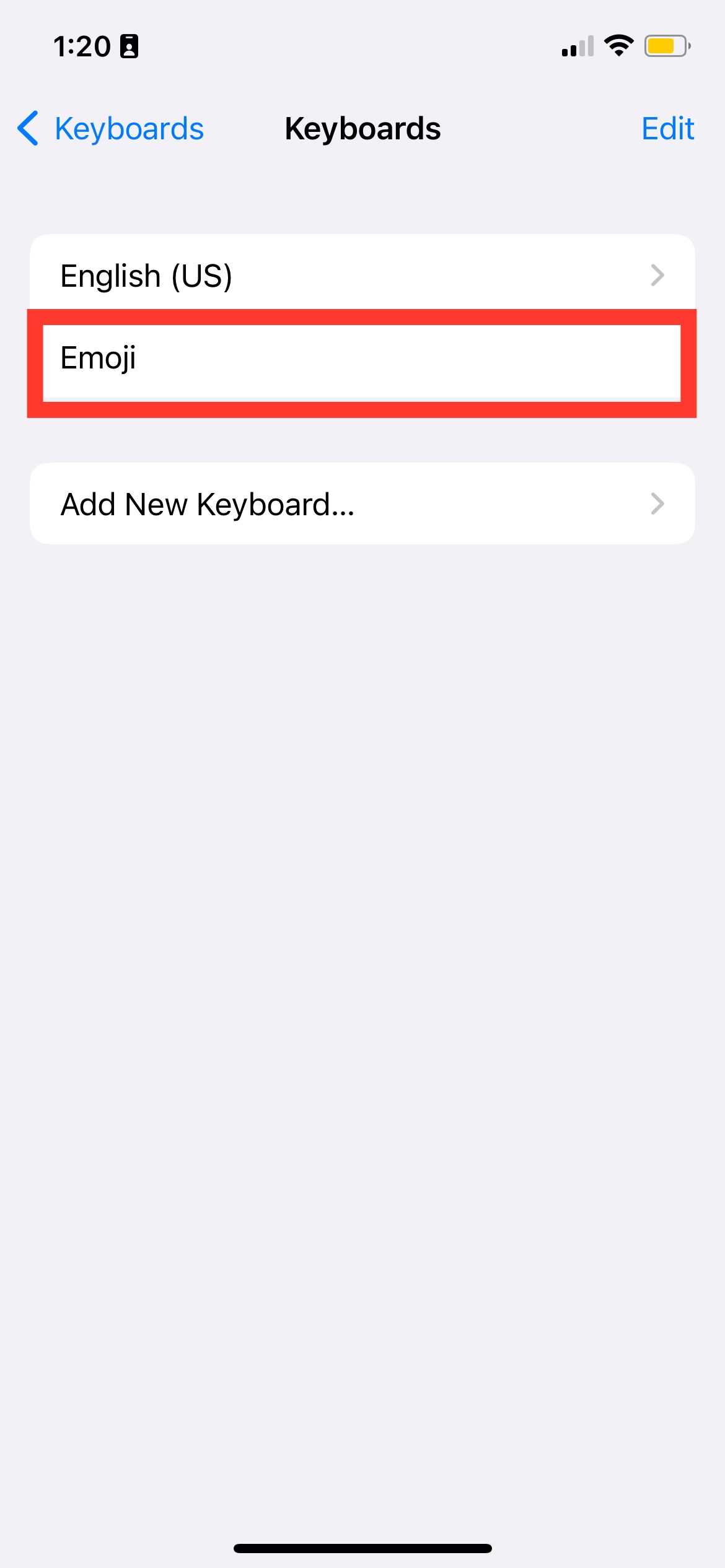 Emoji Keyboard on Settings