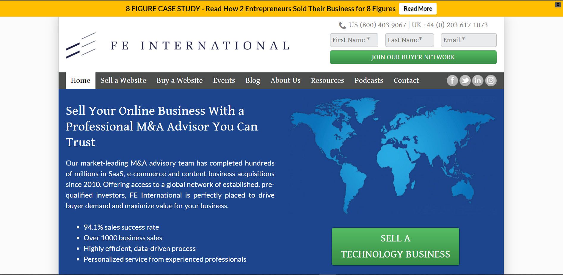 FE International home page