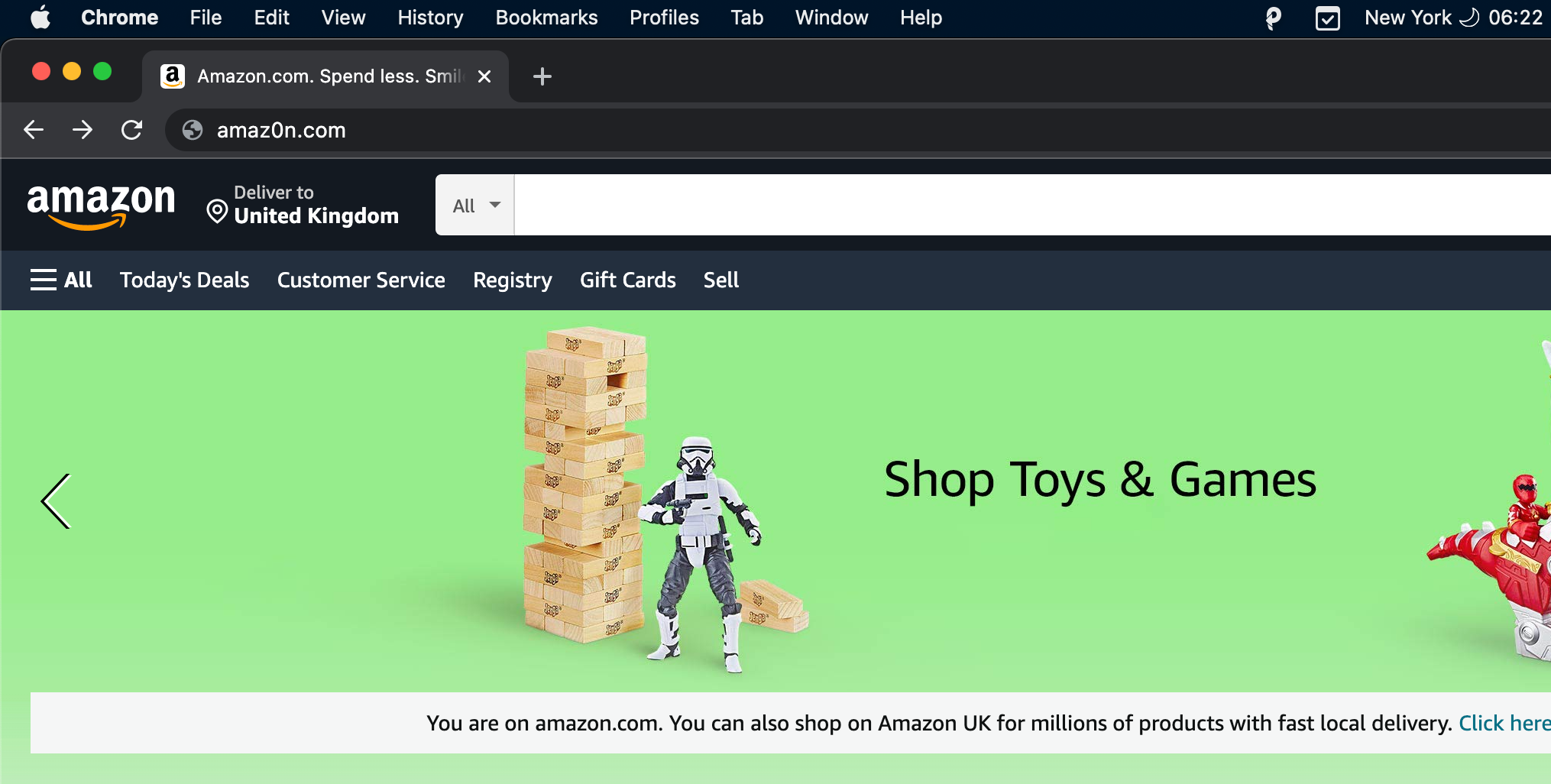 Fake Amazon Domain Screenshot