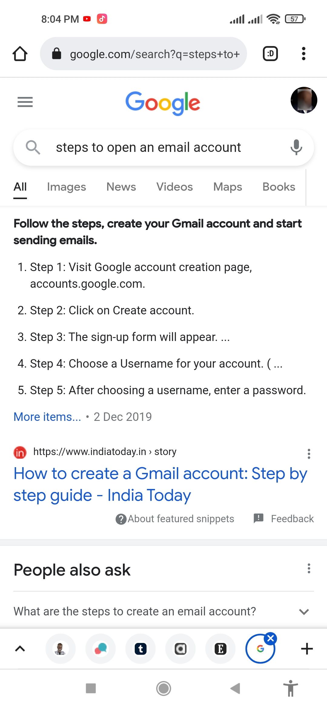Featured snippets Steps