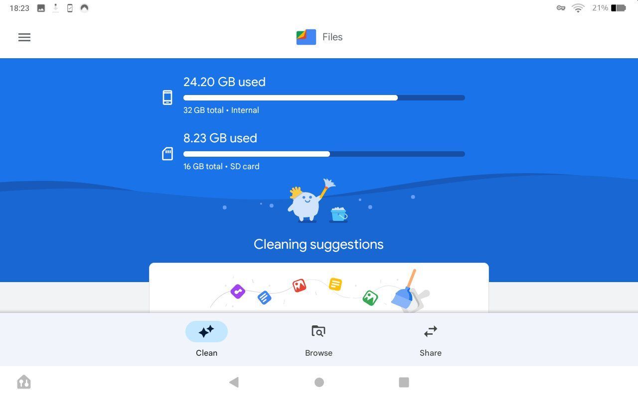 Files by Google Clean Junk