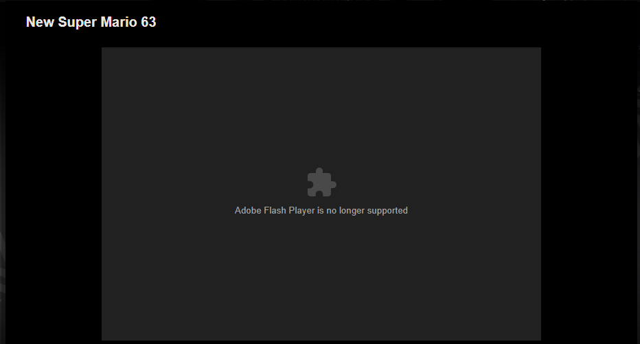 Flash Not Supported Chrome message