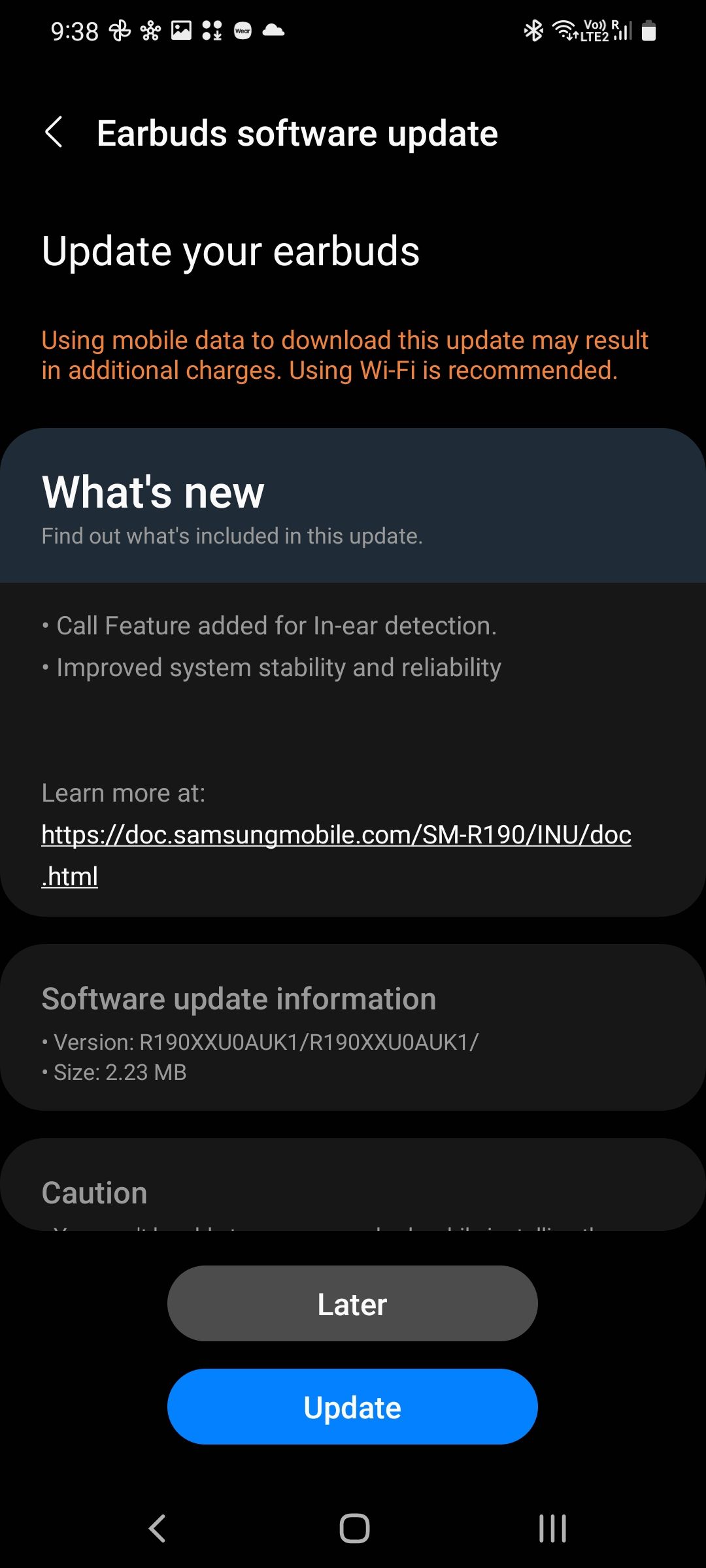 Galaxy Buds Pro firmware update