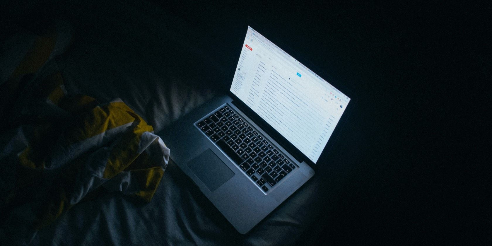 Gmail on Laptop in the Dark