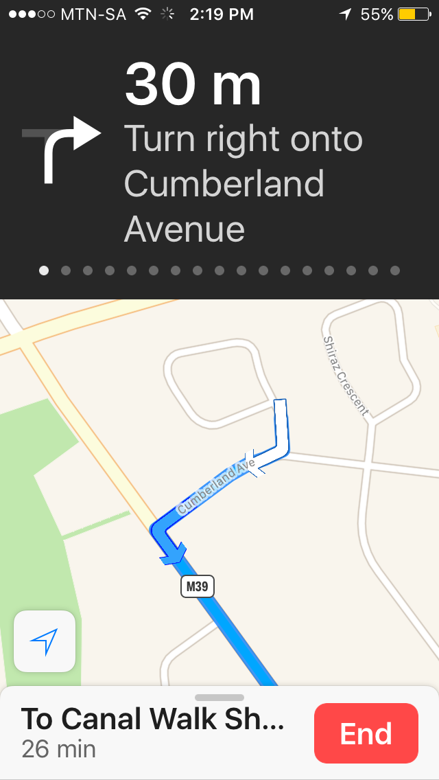 Google Maps app directions