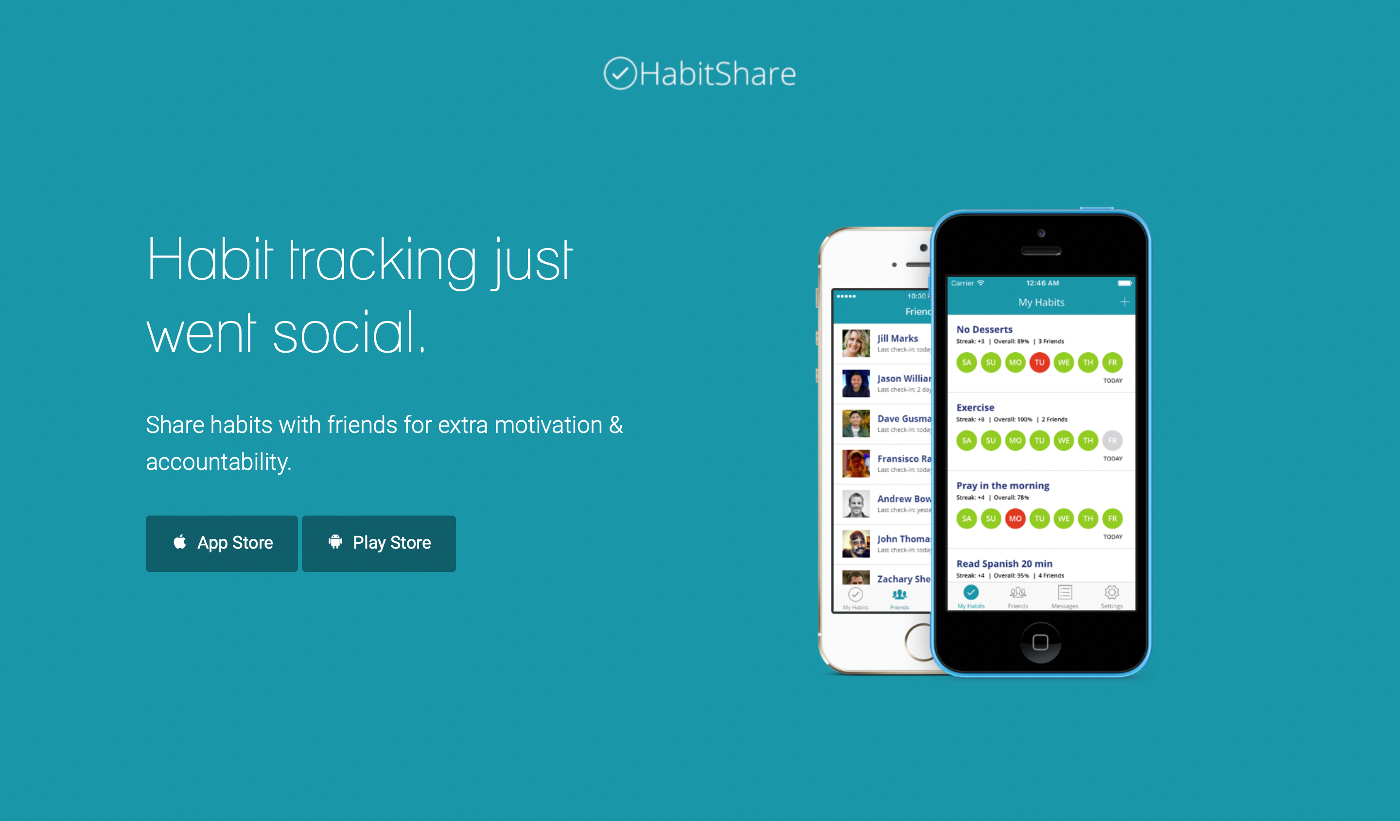 HabitShare Homepage