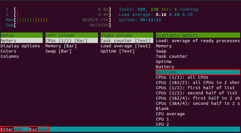 Htop Add New Meter